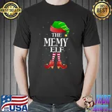 Memy Elf Matching Family Funny Grandma Christmas Party T-shirt