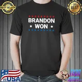 Mens Brandon Won ,Thank You Brandon, Lets go Branden US Flag T-Shirt Unisex