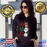Nice christmas Ho Ho Ho Santa Reindeer Snowman Face Mask Pajama T Shirt