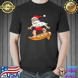 Nice christmas Holiday Santa Claus Surfing Surfer Vintage T-Shirt Unisex