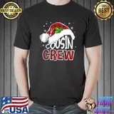 Nice Cousin Crew Santa Red Plaid Xmas Christmas Pajamas T Shirt