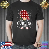 Nice Cursing Gnome Buffalo Plaid Matching Family Christmas Pajama T Shirt