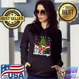 Nice Cute Cat Christmas Tree Ornament Decor Cat Lovers Owner Xmas T Shirt