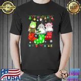 Nice Cute Squishmallow In Socks Lights Christmas For Kids Girl T-Shirt