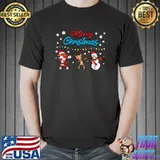 Nice Funny Dog Reindeer Snowman Merry Christmas Dancing Dabbing T-shirt