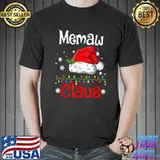 Nice Funny Santa Memaw Claus Christmas Matching Family T Shirt