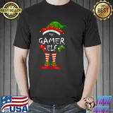 Nice Gamer Elf Family Matching Christmas Group Funny Pajama T Shirt