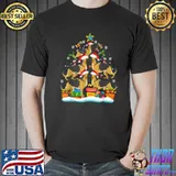 Nice German Shepherd Christmas Tree Santa Hat Decorations T Shirt
