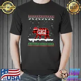 Nice Gigi Bear Santa Red Plaid Family Pajamas For Christmas T Shirt