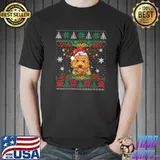 Nice Goldendoodle Christmas Lights Santa Dog Lover Ugly Sweater T-Shirt Unisex