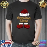Nice Grandma Claus Buffalo Plaid Santas Hat With Cute Elf Pajamas T- Unisex