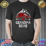 Nice Grandpa Bear Christmas Pajama Red Plaid Buffalo Family Gift T Shirt