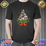 Nice Hippos Christmas Tree Lights Cute Santa Hat Lover T Shirt