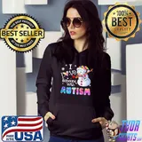 Nice I Love Someone With Autism Snowmans Shirt