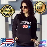 Nice Keep calm & sparkle on America 4th of July T-shirt