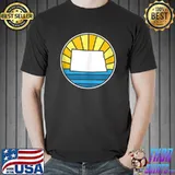 Nice Retro North Dakota Sunset 70s Stained Glass T-shirt