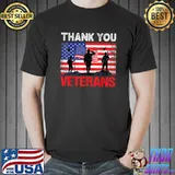 Nice thank You Veterans Service Patriot Veteran Day American Flag T-Shirt Unisex