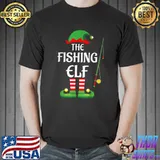 Nice The Fishing Elf Family Matching Group Christmas T-Shirt