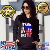 Official british And Russian Mix DNA Flag Heritage T-shirt