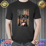 Official funny Rottweiler Face Flag American Distressed Dog Lover T-Shirt Unisex