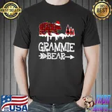 Official Grammie Bear Shirt, Red Buffalo Plaid Grammie Bear Pajama T Shirt