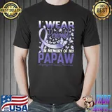 Official i Wear Periwinkle In Memory Of My Papaw Esophageal Cancer T-Shirt Unisex