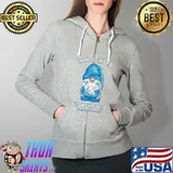 Official in November We Wear Blue Cute Gnomes Diabetes Awareness T-Shirt Full Zip Hooded