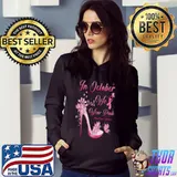 Official In October We Wear Pink Butterflies High Heels Breast Cancer T Shirt