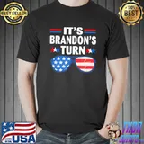 Official it’s Brandon’s Turn Anti Biden American Flag T-Shirt