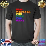 Official kiss Whoever the you want LGBT Rainbow Pride Flag T-s Unisex