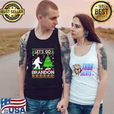 Official Lets go brandon bigfoot christmas ugly Tank Top
