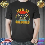 Official level 2 Unlocked 2 Years Old Video Gamer 2th Birthday T-Shirt Unisex