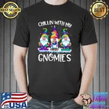 Official Peace Christmas Gnome Hippie Chillin With My Gnomies Tie Dye T-shirt
