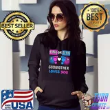 Official pink Or Blue Godmother Loves You Gender Reveal Babyshower T-Shirt