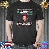 Official Santa Joe Biden Happy 4th of July Ugly Christmas Sweater T-Shirt