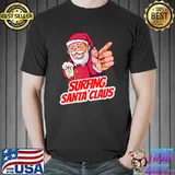 Official surfing Santa Claus Christmas Holiday Surfing Surfer T-Shirt Unisex