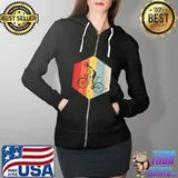 Official vintage Bicycle Retro Bicycle Silhouette Biker Lover 60s 70s T-Shirt Full Zip Hooded
