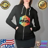 Official vintage Car Retro Automobile Silhouette 70s 80s Style T-Shirt Full Zip Hooded