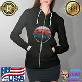 Official vintage Sunset Huntington Beach 60’s Surf Badge Style T-s Full Zip Hooded