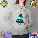 Original christmas Tree Buffalo Plaid Funny Xmas Gifts T-s Full Zip Hooded