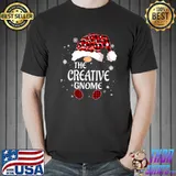 Original Creative Gnome Buffalo Plaid Matching Family Christmas T-Shirt