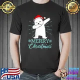 Original Dabbing Santa Hat Dabbing Icebear Polarbear Merry Christmas T-shirt