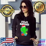 Original Good Funny Feliz Navidad Cactus Tree & Lights Spanish Pajama Christmas Shirt