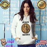 Original jesus Raves Synthesizer EDM Festival Party Rave Techno DJ T-shirt