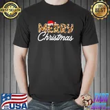 Original merry Christmas Leopard Santa Hat Xmas Matching Pajama T-Shirt Unisex