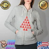 Original merry Christmas Tree Red Colour T-s Full Zip Hooded