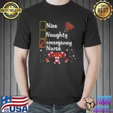 Original Nice Naughty Emergency Nurse Funny Christmas Santa Checklist T Shirt Unisex