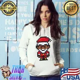Original pixel Art Santa Claus Black Xmas Santa Afro African American T-Shirt