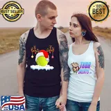 Original Tennis Sports Lover Reindeer Santa Hat Tennis Ball Christmas Premium T-Shirt Tank Top
