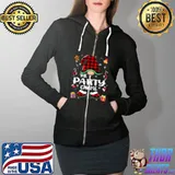 Party Gnome Buffalo Plaid Red Matching Family Christmas T-Shirt Full Zip Hooded